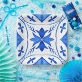 Cobalt Breeze Hand-Painted Blue Mediterranean ペーパープレート (パーティー)