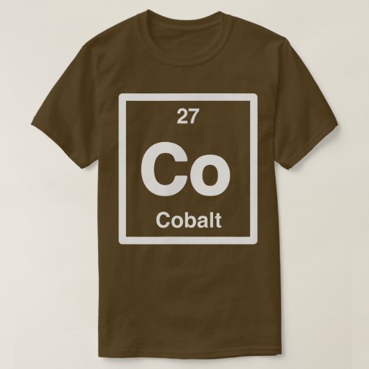 Cobalt - Co – 元素周期表 – 科学 Tシャツ (デザイン正面)