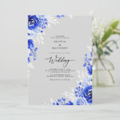 Cobalt Floral Romance Wedding 招待状 (スタンド正面)