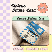 Cobalt Groovy Editable Business Card for Studio 名刺