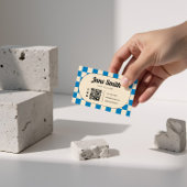 Cobalt Groovy Editable Business Card for Studio 名刺