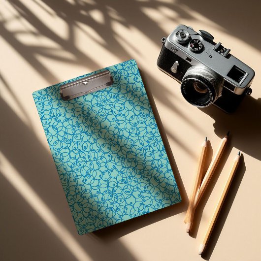 Cobalt Scribble Rings – minimal modern Pattern クリップボード