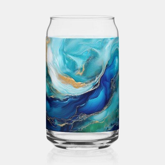 Cobalt Tides:抽象芸術探査 ガラス缶 (正面)