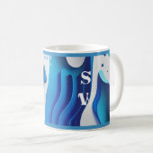 Cobalt Wave Signature Morning Coffee Mug コーヒーマグカップ (正面右)