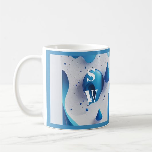 Cobalt Wave Signature Morning Coffee Mug コーヒーマグカップ (左)