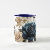 Cobalt White Flowers マグカップ (中央)