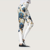 Cobalt White Flowers United レギンス (右)