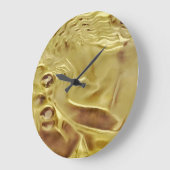 Cobaltmoondesignの芸術、時計、金ゴールドの女性のガラス、 ラージ壁時計 (傾斜)