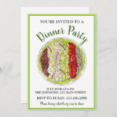 Cobbサラダディナーパーティー料理クラス食品トラック 招待状 (正面/裏面)