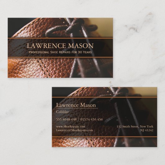 Cobbler / Cordwainer靴の写真 – 名刺 (正面/裏面)