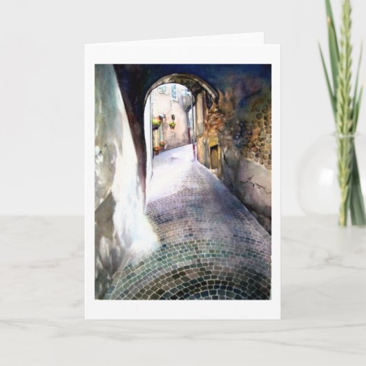 Cobblestone Corridor Greeting Card 5" x 7" カード (正面)