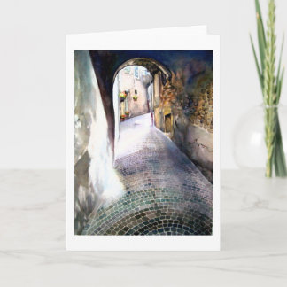 Cobblestone Corridor Greeting Card 5" x 7" カード
