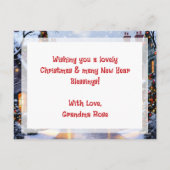 Cobblestone Street  Village Personalized Christmas シーズンポストカード (裏面)