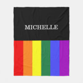 Cobertor de Lã M Orgulho Gay Rainbow Personalizado フリースブランケット (正面)