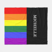 Cobertor de Lã M Orgulho Gay Rainbow Personalizado フリースブランケット (正面(横))