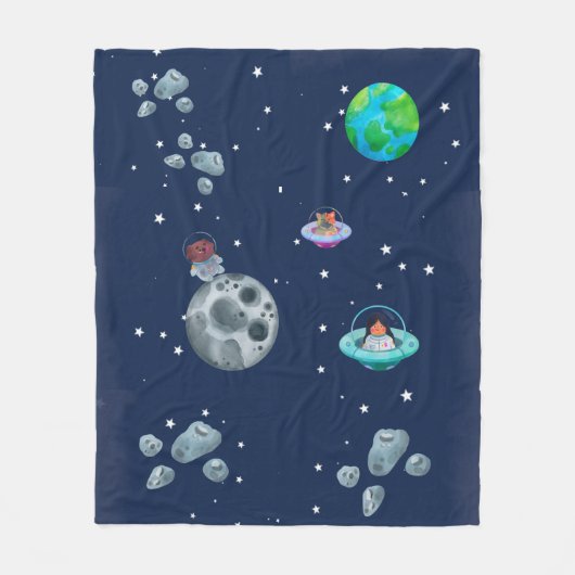 Cobertor De Velo Space themed blanket. フリースブランケット (正面)