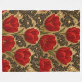 COBERTOR Tulipas e Renda DESIGN フリースブランケット (正面(横))