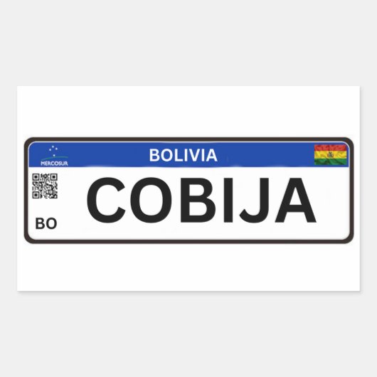 Cobija Mercosur 長方形シール (正面)