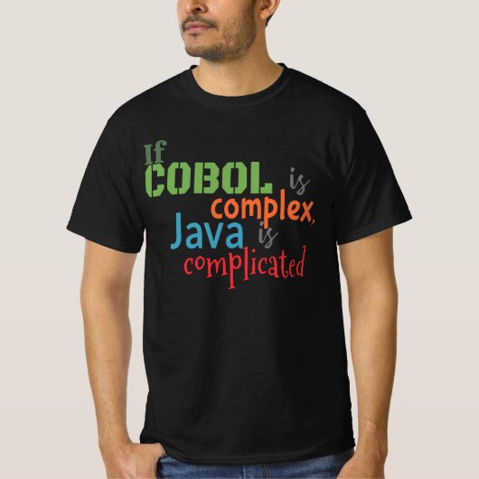 CobolおよびJavaプログラミング言語 Tシャツ (正面)