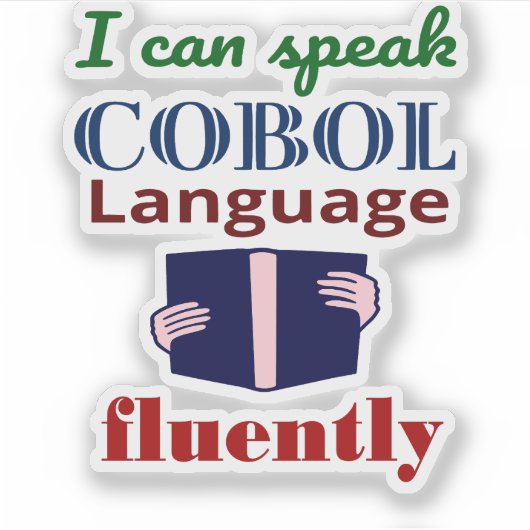 Cobolを流暢に話すステッカー シール (正面)