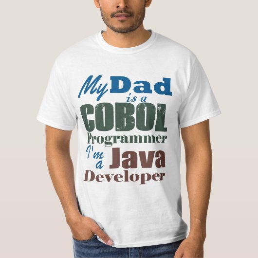 CobolパパJava Son-Generation Programmer Legacy Tシャツ (正面)