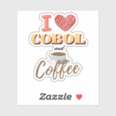 Cobolプログラミングとコーヒー ステッカー が好き シール (シート)