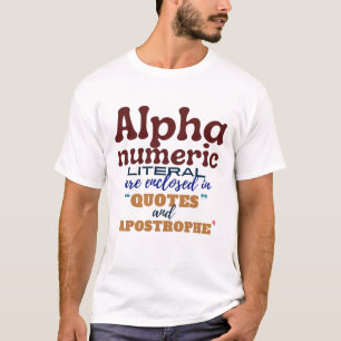 Cobolプログラミングの英数字リテラル Tシャツ
