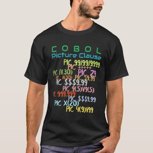 CobolプログラミングのPICTURE句 Tシャツ (正面)