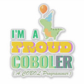 Cobolプログラミングを学び、自慢しよう シール (正面)