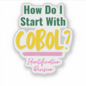 Cobolプログラミングコード入門ステッカー シール (正面)