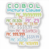 Cobolプログラミング言語のPICTURE句 シール (正面)