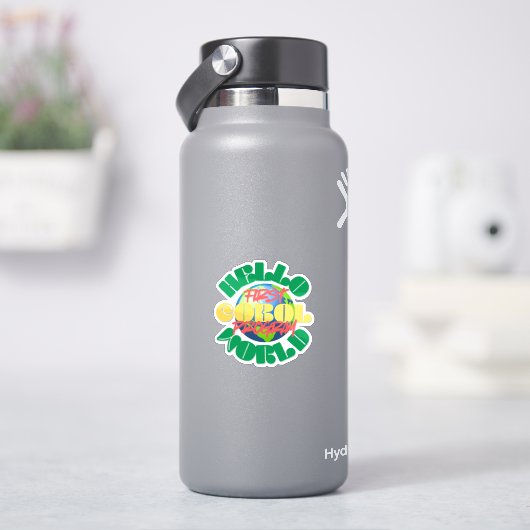 Cobol Hello World First Program in Sticker シール (HydroFlask)