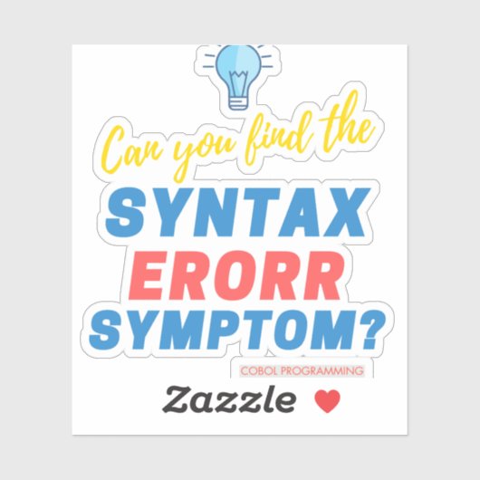 COBOL Syntax Error Challenge Tee for Coders  シール (シート)