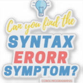 COBOL Syntax Error Challenge Tee for Coders  シール (正面)
