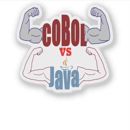 Cobol vs Java プログラミング言語対決 シール (正面)