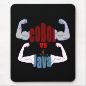 Cobol vs Java プログラミング言語対決 マウスパッド (正面)