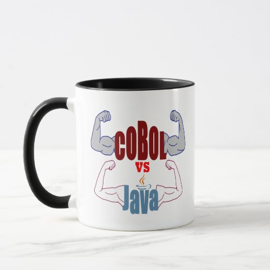 Cobol vs Java プログラミング言語対決  マグカップ (左)