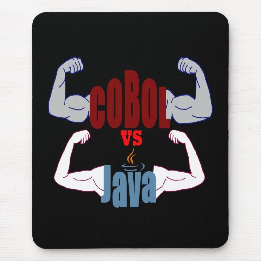 Cobol vs Java Programming Languages Showdown  マウスパッド (正面)