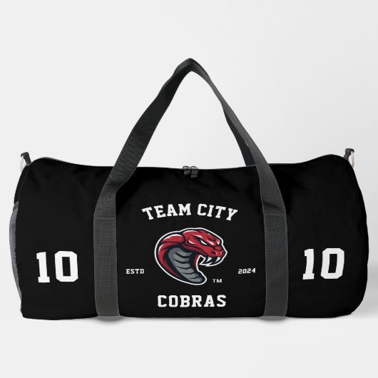 Cobras "Customizable" Sport Team ダッフルバッグ (裏面)