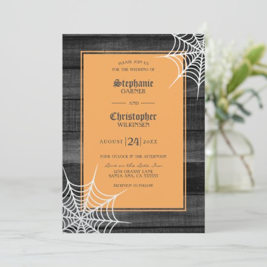 Cobwebsゴシック結婚ハロウィーン 招待状 (スタンド正面)