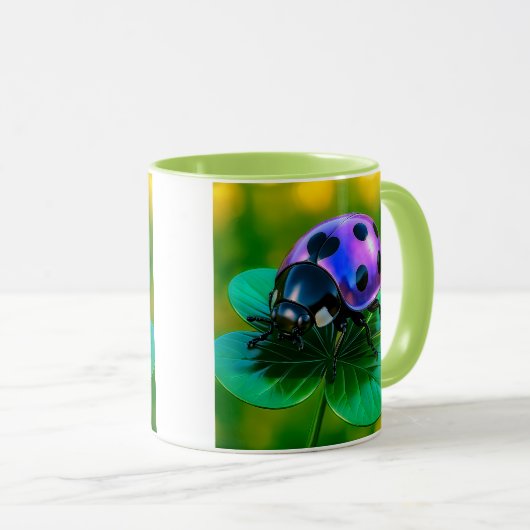 Coccinelle sur trèfle マグカップ (正面右)