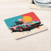 coche deportivo #4 スクエアペーパーコースター (アングル)