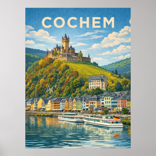 Cochem Germany Vintage Travel  ポスター (正面)