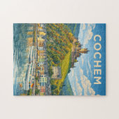 Cochem Germany Vintage Travel Art ジグソーパズル (横)