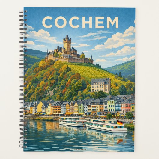 Cochem Germany Vintage Travel Art プランナー手帳 (正面)
