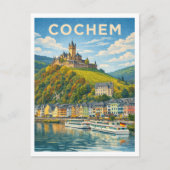 Cochem Germany Vintage Travel Art Postcard ポストカード (正面)