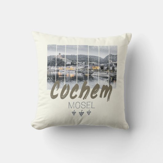 Cochem on the Moselleドイツヴィンテージ土産 クッション (正面)