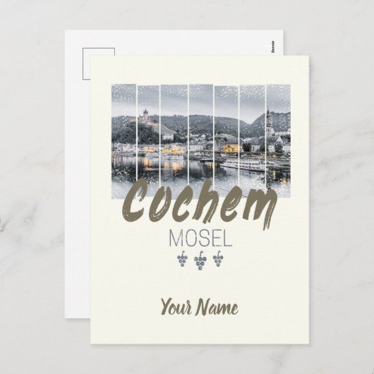 Cochem on the Moselleドイツヴィンテージ土産 シーズンポストカード (正面/裏面)