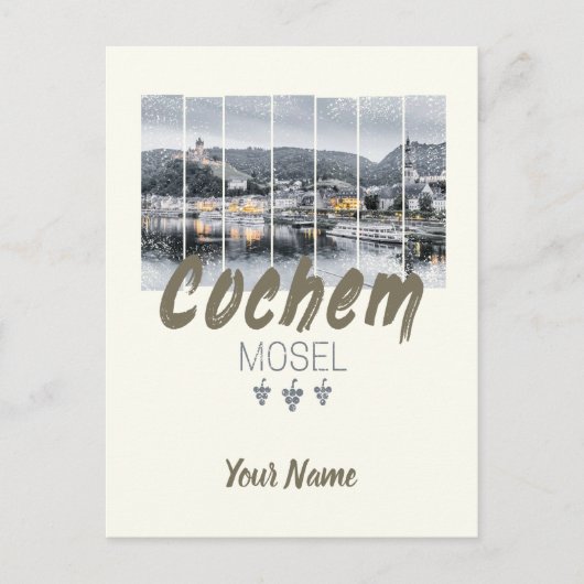 Cochem on the Moselleドイツヴィンテージ土産 シーズンポストカード (正面)