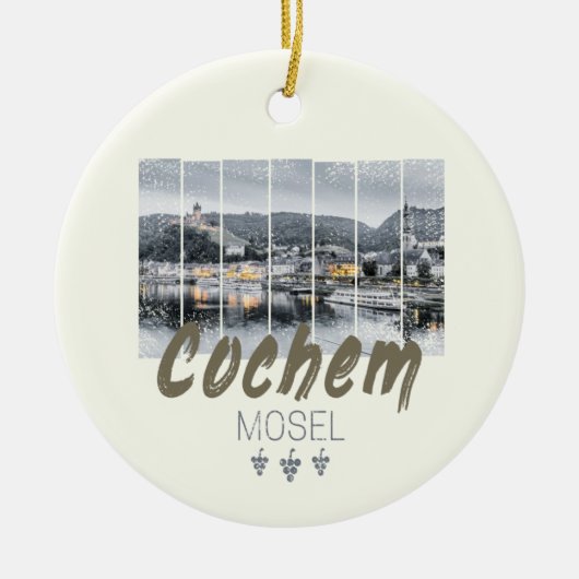 Cochem on the Moselleドイツヴィンテージ土産 セラミックオーナメント (正面)